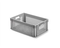 Kunststoffbehälter, vergittert 600x400x220 mm (grau)
