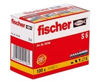 Fischer Dübel Fischer Spreizdübel S 6 x 30, Nylon, 100 St.