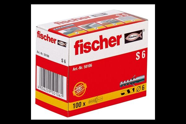 Fischer Spreizdübel S 6 x 30, Nylon, 100 St.