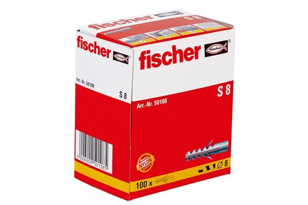 Fischer Dübel Fischer Spreizdübel S 8 x 40, Nylon, 100 St.