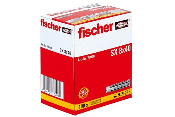 Fischer Dübel Fischer Dübel SX 8x40, Nylon, 100 St.