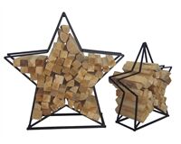 Brennholz Stapelregal Stern L, 87 x 26 x 84 cm (schwarz)
