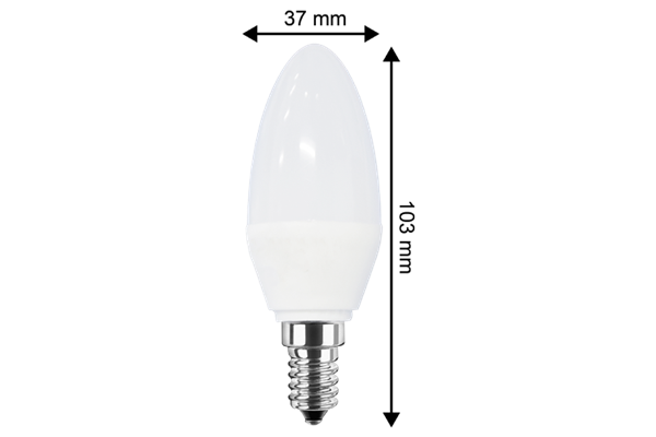  2x LED Kerzenform 5W (40W) E14 470lm 2700K, WW
